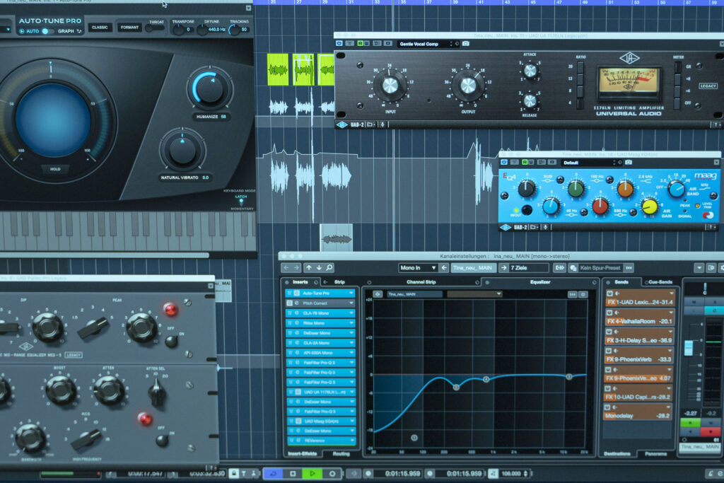 Cubase Pro, Antares Autotune, Maag EQ, Pultec EG, UAD 1176, Waves - StageDive Records, Tonstudio Bodensee